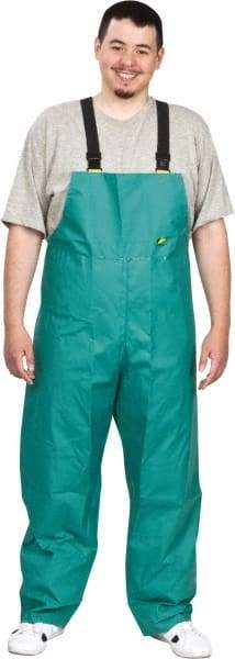 OnGuard - Size L, Green, Chemical Bib Overall - 1 Pocket, Open Ankle, Open Wrist - USA Tool & Supply