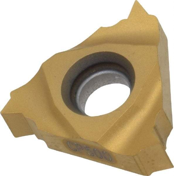 Seco - 16NR Internal Right Hand 14 NPT Laydown Threading Insert - Grade CP500, TiAlN/TiN Coated Carbide - USA Tool & Supply