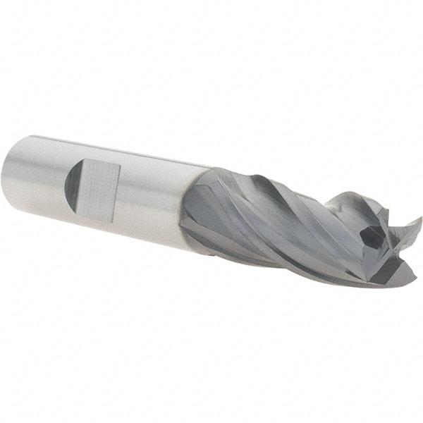 Niagara Cutter - 1/2", 1" LOC, 1/2" Shank Diam, 3" OAL, 4 Flute, Solid Carbide Square End Mill - Single End, AlTiN Finish, Spiral Flute, Variable° Helix, Centercutting, Right Hand Cut, Right Hand Flute, Series STS430 - USA Tool & Supply