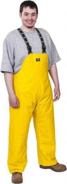 Helly Hansen - Size M, Yellow, Rain Bib Overall - 1 Pocket, Open Ankle - USA Tool & Supply