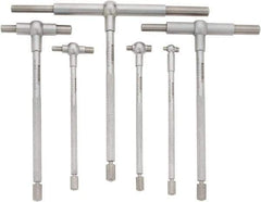 SPI - 6 Piece, 5/16 to 6 Inch, Hardened Tool Steel, Satin Chrome Finish, Telescoping Gage Set - Includes Vinyl Pouch - USA Tool & Supply