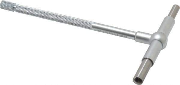SPI - 2-1/8 to 3-1/2 Inch, 5-7/8 Inch Overall Length, Telescoping Gage - 5 Inch Long Handle, Hardened Tool Steel, Satin Chrome Finish - USA Tool & Supply