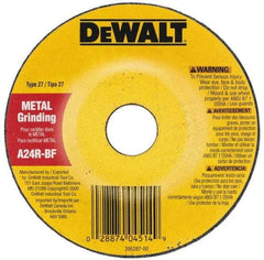 DeWALT - 24 Grit, 7" Wheel Diam, 1/8" Wheel Thickness, Type 27 Depressed Center Wheel - Zirconia Alumina, R Hardness, 8,700 Max RPM, Compatible with Angle Grinder - USA Tool & Supply