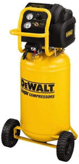 DeWALT - 1.6 Running HP, 5.4 CFM at 90 psi Vertical Port Electric Compressor - 15 Gallon Tank, 15 Amp, 200 Max psi, 120V - USA Tool & Supply