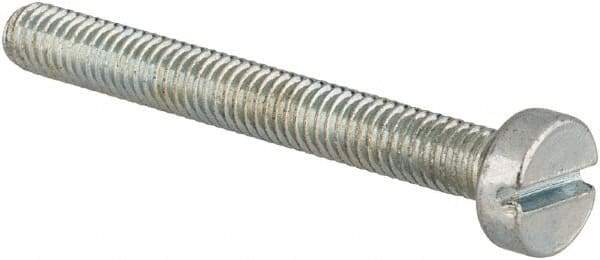 Value Collection - M3x0.50, 25mm Length Under Head Slotted Drive Machine Screw - Cheese Head, Grade 4.8 Steel, Zinc-Plated Finish, Without Washer - USA Tool & Supply