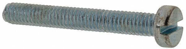 Value Collection - M4x0.70, 30mm Length Under Head Slotted Drive Machine Screw - Cheese Head, Grade 4.8 Steel, Zinc-Plated Finish, Without Washer - USA Tool & Supply