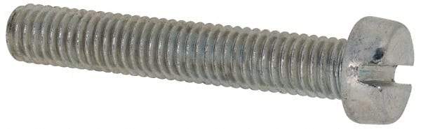 Value Collection - M5x0.80, 30mm Length Under Head Slotted Drive Machine Screw - Cheese Head, Grade 4.8 Steel, Zinc-Plated Finish, Without Washer - USA Tool & Supply