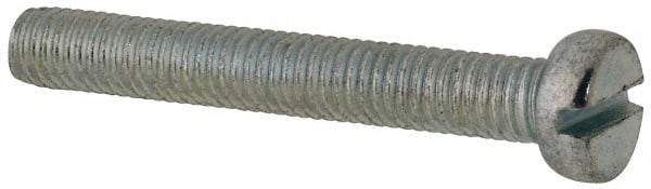 Value Collection - M5x0.80, 35mm Length Under Head Slotted Drive Machine Screw - Cheese Head, Grade 4.8 Steel, Zinc-Plated Finish, Without Washer - USA Tool & Supply
