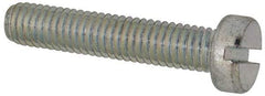 Value Collection - M6x1.00, 30mm Length Under Head Slotted Drive Machine Screw - Cheese Head, Grade 4.8 Steel, Zinc-Plated Finish, Without Washer - USA Tool & Supply