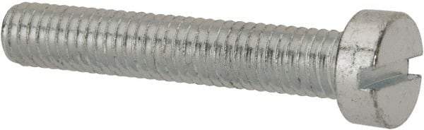 Value Collection - M6x1.00, 35mm Length Under Head Slotted Drive Machine Screw - Cheese Head, Grade 4.8 Steel, Zinc-Plated Finish, Without Washer - USA Tool & Supply