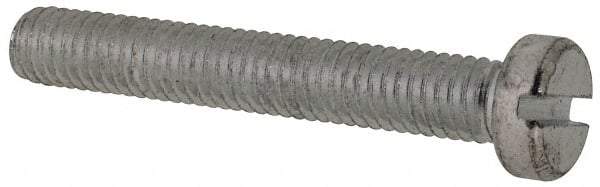 Value Collection - M6x1.00, 40mm Length Under Head Slotted Drive Machine Screw - Cheese Head, Grade 4.8 Steel, Zinc-Plated Finish, Without Washer - USA Tool & Supply