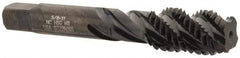 Hertel - 5/8-11 UNC 4 Flute 3B Bottoming Spiral Flute Tap - High Speed Steel, Oxide Finish, 3-13/16" OAL, Right Hand Flute, Right Hand Thread, H3 - USA Tool & Supply
