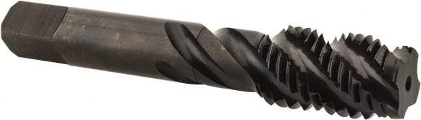 Hertel - 3/4-10 UNC 4 Flute Plug Spiral Flute Tap - High Speed Steel, Oxide Finish, 4-1/4" OAL, Right Hand Flute, Right Hand Thread, H3 - Exact Industrial Supply