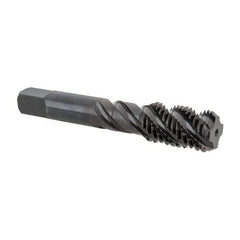 Hertel - 3/4-10 UNC 4 Flute Bottoming Spiral Flute Tap - High Speed Steel, Oxide Finish, 4-1/4" OAL, Right Hand Flute, Right Hand Thread, H3 - USA Tool & Supply