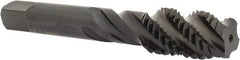 Hertel - 5/8-11 UNC 4 Flute 3B Plug Spiral Flute Tap - High Speed Steel, Oxide Finish, 3-13/16" OAL, Right Hand Flute, Right Hand Thread, H3 - Exact Industrial Supply