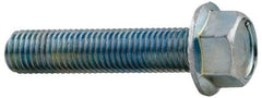 Value Collection - 1/4-20 UNC, 2-1/4" Length Under Head, Hex Drive Flange Bolt - 2-1/4" Thread Length, Grade 2 Steel, Serrated Flange, Zinc-Plated Finish - USA Tool & Supply