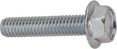 Value Collection - 5/16-18 UNC, 1-1/2" Length Under Head, Hex Drive Flange Bolt - 1-1/2" Thread Length, Grade 2 Steel, Serrated Flange, Zinc-Plated Finish - USA Tool & Supply