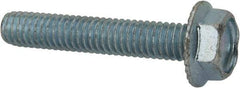 Value Collection - 5/16-18 UNC, 1-3/4" Length Under Head, Hex Drive Flange Bolt - 1-3/4" Thread Length, Grade 2 Steel, Serrated Flange, Zinc-Plated Finish - USA Tool & Supply