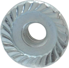 Value Collection - #6-32, 27/64" Flange Diam, Serrated Flange Nut - Grade Grade 2 Steel, Zinc-Plated Finish, 0.171" Flange Height - USA Tool & Supply