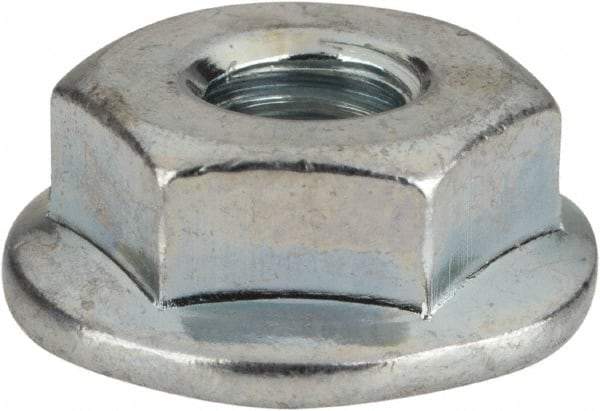 Value Collection - #12-24, 19/32" Flange Diam, Serrated Flange Nut - Grade Grade 2 Steel, Zinc-Plated Finish, 0.236" Flange Height - USA Tool & Supply