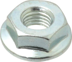 Value Collection - 1/4-28, 19/32" Flange Diam, Serrated Flange Nut - Grade Grade 2 Steel, Zinc-Plated Finish, 0.236" Flange Height - USA Tool & Supply