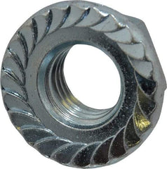 Value Collection - 5/8-11, 1-9/32" Flange Diam, Serrated Flange Nut - Grade Grade 2 Steel, Zinc-Plated Finish, 0.569" Flange Height - USA Tool & Supply