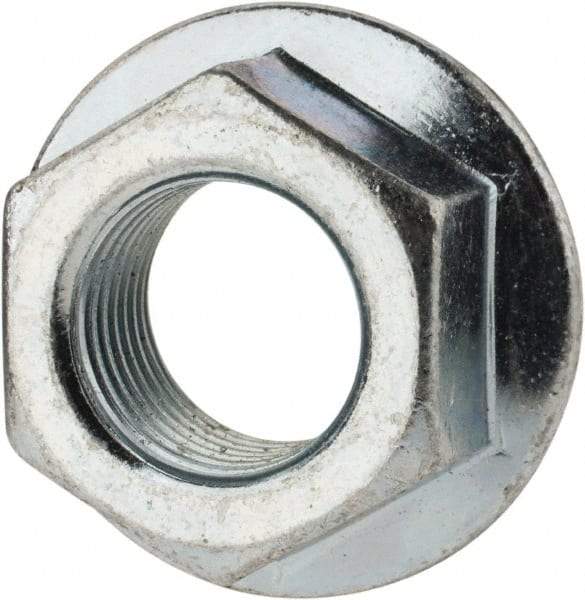 Value Collection - 5/8-18, 1-9/32" Flange Diam, Serrated Flange Nut - Grade Grade 2 Steel, Zinc-Plated Finish, 0.569" Flange Height - USA Tool & Supply