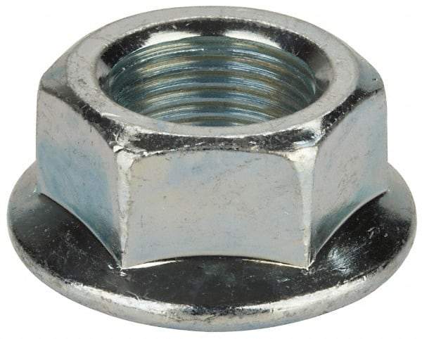 Value Collection - 3/4-16, 1-1/2" Flange Diam, Serrated Flange Nut - Grade Grade 2 Steel, Zinc-Plated Finish, 0.675" Flange Height - USA Tool & Supply