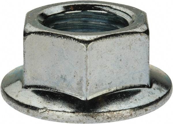 Value Collection - 7/8-9, 1.682" Flange Diam, Serrated Flange Nut - Grade Grade 2 Steel, Zinc-Plated Finish, 1.513" Flange Height - USA Tool & Supply