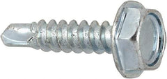 Value Collection - #6, Hex Washer Head, Hex Drive, 5/8" Length Under Head, #2 Point, Self Drilling Screw - Grade 1016-1024 Steel, Zinc-Plated Finish - USA Tool & Supply