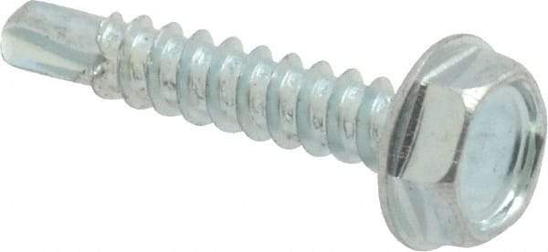 Value Collection - #6, Hex Washer Head, Hex Drive, 3/4" Length Under Head, #2 Point, Self Drilling Screw - Grade 1016-1024 Steel, Zinc-Plated Finish - USA Tool & Supply