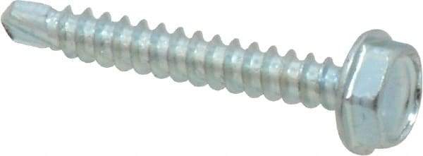 Value Collection - #6, Hex Washer Head, Hex Drive, 1" Length Under Head, #2 Point, Self Drilling Screw - Grade 1016-1024 Steel, Zinc-Plated Finish - USA Tool & Supply