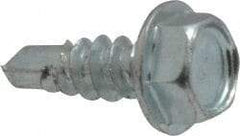 Value Collection - #8, Hex Washer Head, Hex Drive, 1/2" Length Under Head, #2 Point, Self Drilling Screw - Grade 1016-1024 Steel, Zinc-Plated Finish - USA Tool & Supply