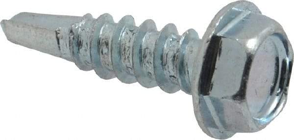 Value Collection - #8, Hex Washer Head, Hex Drive, 5/8" Length Under Head, #2 Point, Self Drilling Screw - Grade 1016-1024 Steel, Zinc-Plated Finish - USA Tool & Supply