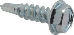 Value Collection - #8, Hex Washer Head, Hex Drive, 5/8" Length Under Head, #2 Point, Self Drilling Screw - Grade 1016-1024 Steel, Zinc-Plated Finish - USA Tool & Supply