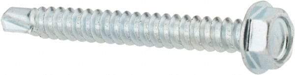 Value Collection - #8, Hex Washer Head, Hex Drive, 1-1/2" Length Under Head, #2 Point, Self Drilling Screw - Grade 1016-1024 Steel, Zinc-Plated Finish - USA Tool & Supply