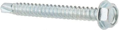 Value Collection - #8, Hex Washer Head, Hex Drive, 1-1/2" Length Under Head, #2 Point, Self Drilling Screw - Grade 1016-1024 Steel, Zinc-Plated Finish - USA Tool & Supply
