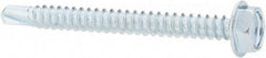 Value Collection - #10, Hex Washer Head, Hex Drive, 2" Length Under Head, #3 Point, Self Drilling Screw - Grade 1016-1024 Steel, Zinc-Plated Finish - USA Tool & Supply