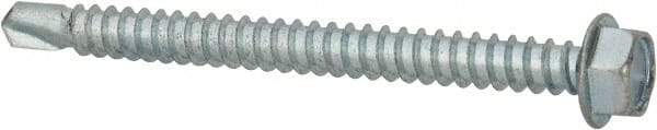 Value Collection - #12, Hex Washer Head, Hex Drive, 2-1/2" Length Under Head, #3 Point, Self Drilling Screw - Grade 1016-1024 Steel, Zinc-Plated Finish - USA Tool & Supply