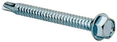Value Collection - 1/4", Hex Washer Head, Hex Drive, 2-1/2" Length Under Head, #3 Point, Self Drilling Screw - Grade 1016-1024 Steel, Zinc-Plated Finish - USA Tool & Supply