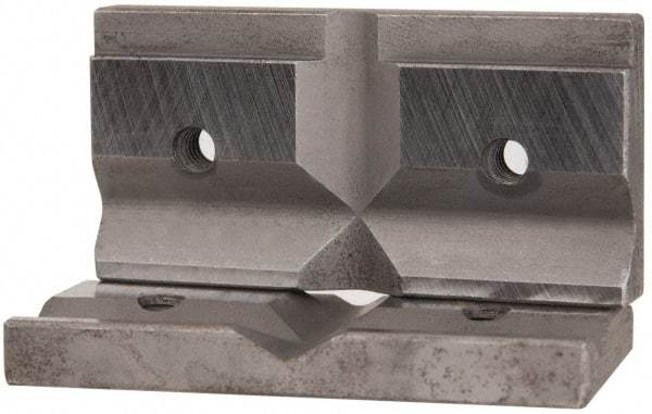 Cardinal Tool - 4" Wide x 1.5mm High, V-Groove Vise Jaw - Hard, Steel, Fixed Jaw, Compatible with 4" Vises - USA Tool & Supply