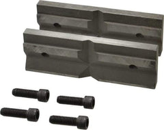 Cardinal Tool - 6" Wide x 2mm High, V-Groove Vise Jaw - Hard, Steel, Fixed Jaw, Compatible with 6" Vises - USA Tool & Supply