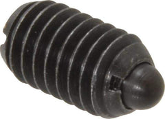 Gibraltar - 3/8-16, 5/8" Thread Length, 0.11" Plunger Projection, Steel Threaded Spring Plunger - 0.186" Max Plunger Diam, 0.625" Plunger Length, 1.5 Lb Init End Force, 5 Lb Final End Force - USA Tool & Supply