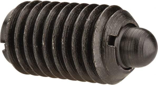 Gibraltar - 5/8-11, 1-1/16" Thread Length, 0.215" Plunger Projection, Steel Threaded Spring Plunger - 0.31" Max Plunger Diam, 1.062" Plunger Length, 7 Lb Init End Force, 50 Lb Final End Force - USA Tool & Supply