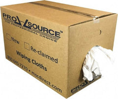 PRO-SOURCE - Wide Virgin Cotton Rags - White, Fleece and Sweatshirt, Low Lint, 25 Lbs. at 3 to 4 per Pound, Box - USA Tool & Supply