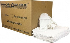 PRO-SOURCE - 19 Inch Long x 16 Inch Wide Virgin Utility Cotton Towels - White, Terry Cloth, Low Lint, 25 Lbs. at 3 to 4 per Pound, Box - USA Tool & Supply