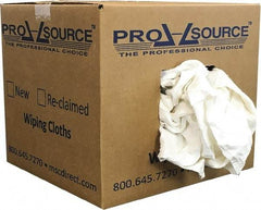 PRO-SOURCE - Reclaimed Cotton Polishing and Dust Cloths - White, Flannel, Low Lint, 10 Lbs. at 3 to 4 per Pound, Box - USA Tool & Supply