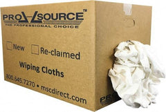 PRO-SOURCE - Reclaimed Cotton Polishing and Dust Cloths - White, Flannel, Low Lint, 25 Lbs. at 3 to 4 per Pound, Box - USA Tool & Supply