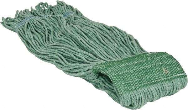 PRO-SOURCE - 5" Green Head Band, Large Blended Fiber Loop End Mop Head - 4 Ply, Clamp Jaw Connection, Use for General Purpose - USA Tool & Supply