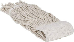 PRO-SOURCE - 5" White Head Band, Medium Cotton Cut End Mop Head - 4 Ply, Clamp Jaw Connection, Use for General Purpose - USA Tool & Supply